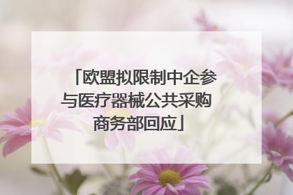 欧盟拟限制中企参与医疗器械公共采购 商务部回应