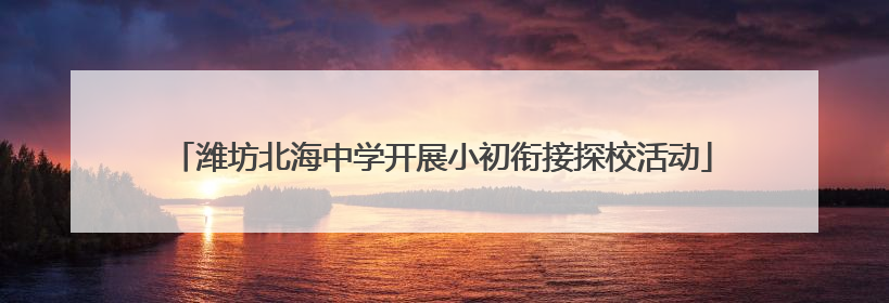 潍坊北海中学开展小初衔接探校活动
