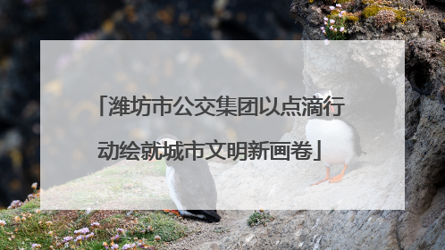 潍坊市公交集团以点滴行动绘就城市文明新画卷