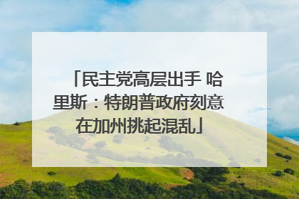 民主党高层出手 哈里斯：特朗普政府刻意在加州挑起混乱
