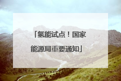 氢能试点！国家能源局重要通知