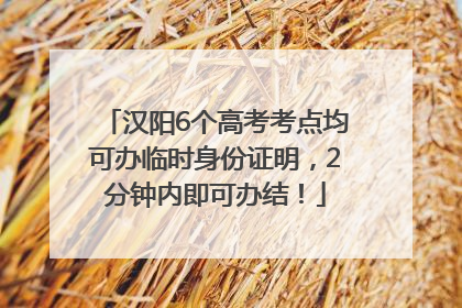 汉阳6个高考考点均可办临时身份证明，2分钟内即可办结！