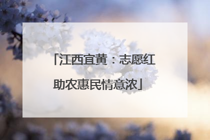 江西宜黄：志愿红助农惠民情意浓