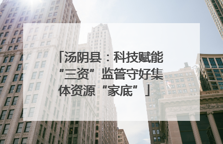 汤阴县：科技赋能“三资”监管守好集体资源“家底”