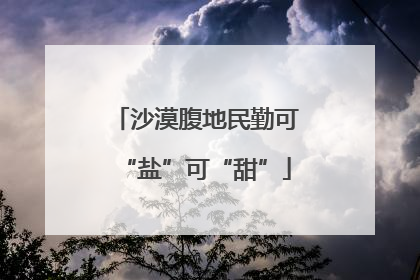 沙漠腹地民勤可“盐”可“甜”