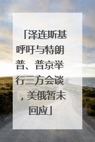 泽连斯基呼吁与特朗普、普京举行三方会谈，美俄暂未回应