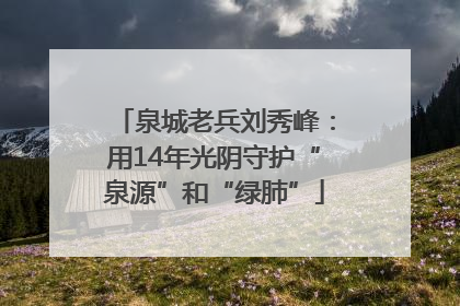 泉城老兵刘秀峰：用14年光阴守护“泉源”和“绿肺”