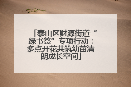 泰山区财源街道“绿书签”专项行动：多点开花共筑幼苗清朗成长空间