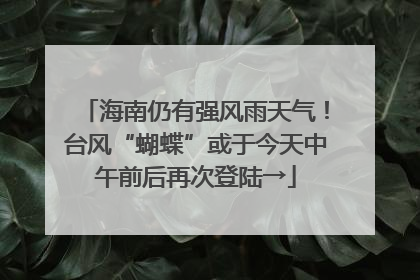 海南仍有强风雨天气！台风“蝴蝶”或于今天中午前后再次登陆→