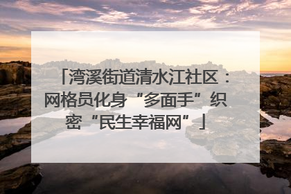 湾溪街道清水江社区：网格员化身“多面手”织密“民生幸福网”