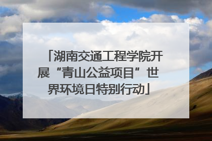 湖南交通工程学院开展“青山公益项目”世界环境日特别行动