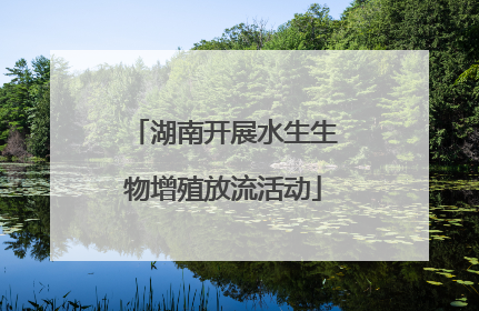 湖南开展水生生物增殖放流活动