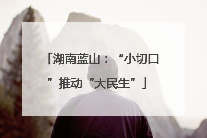 湖南蓝山：“小切口”推动“大民生”