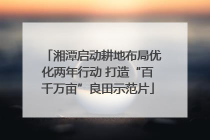 湘潭启动耕地布局优化两年行动 打造“百千万亩”良田示范片