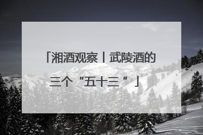 湘酒观察丨武陵酒的三个“五十三 ”