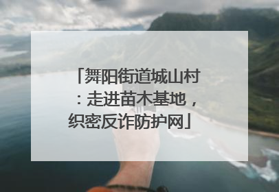 舞阳街道城山村：走进苗木基地，织密反诈防护网
