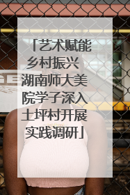 艺术赋能乡村振兴 湖南师大美院学子深入土坪村开展实践调研
