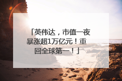 英伟达，市值一夜暴涨超1万亿元！重回全球第一！