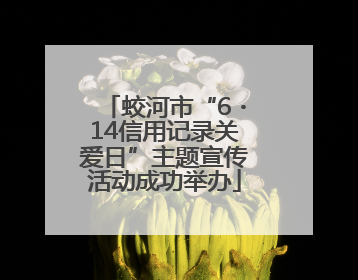 蛟河市“6・14信用记录关爱日”主题宣传活动成功举办