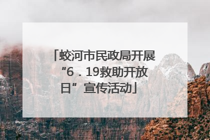 蛟河市民政局开展“6．19救助开放日”宣传活动