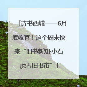 诗书西城——6月底收官！这个周末快来“旧书新知·小石虎古旧书市”