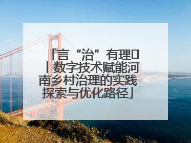 言“治”有理⑪丨数字技术赋能河南乡村治理的实践探索与优化路径
