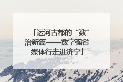 运河古都的“数”治新篇——数字强省媒体行走进济宁