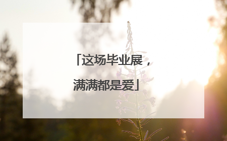 这场毕业展，满满都是爱
