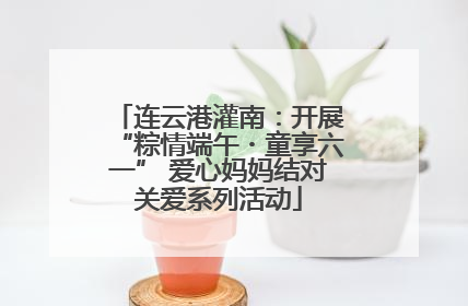 连云港灌南：开展“粽情端午・童享六一” 爱心妈妈结对关爱系列活动