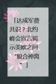达成军费共识？北约峰会宣言揭示美欧之间“貌合神离”
