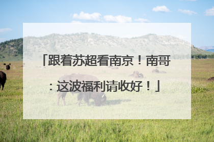 跟着苏超看南京！南哥：这波福利请收好！