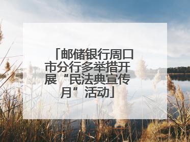 邮储银行周口市分行多举措开展“民法典宣传月”活动