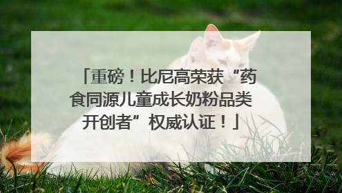 重磅！比尼高荣获“药食同源儿童成长奶粉品类开创者”权威认证！