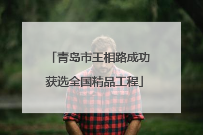 青岛市王相路成功获选全国精品工程