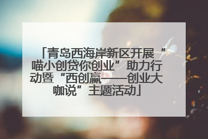 青岛西海岸新区开展“喵小创贷你创业”助力行动暨“西创赢——创业大咖说”主题活动