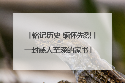 铭记历史 缅怀先烈丨一封感人至深的家书