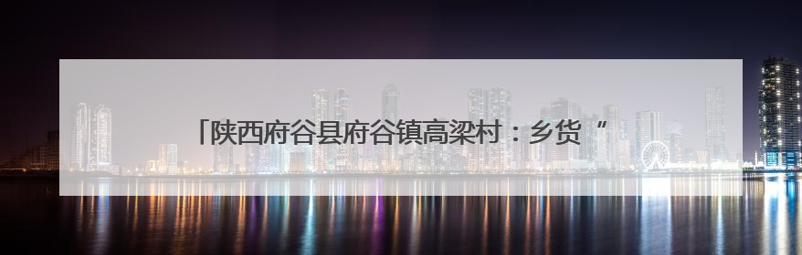 陕西府谷县府谷镇高梁村：乡货“触网出村” 农户“云端致富”
