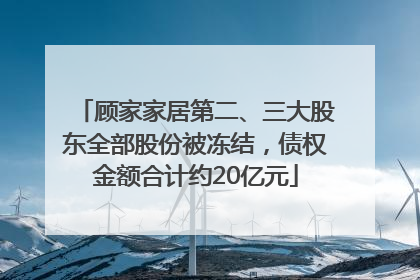 顾家家居第二、三大股东全部股份被冻结，债权金额合计约20亿元