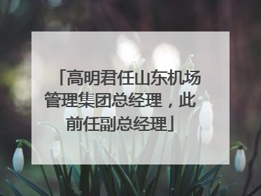 高明君任山东机场管理集团总经理，此前任副总经理