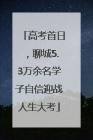 高考首日，聊城5.3万余名学子自信迎战人生大考