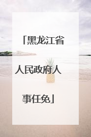 黑龙江省人民政府人事任免