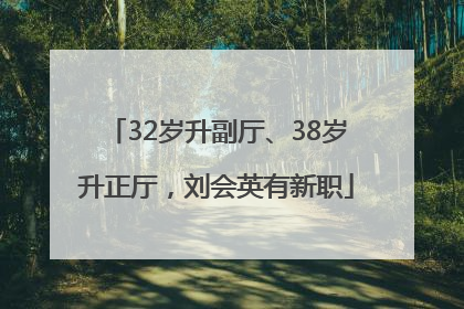 32岁升副厅、38岁升正厅，刘会英有新职